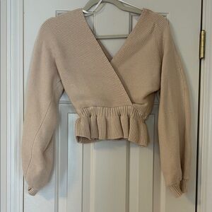 The Vintage Shop Tan Ribbed Knit Top